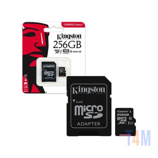 KINGSTON MICROSD MEMORY CARD UHS-L CLASS 10 256GB WITH ADAPTER